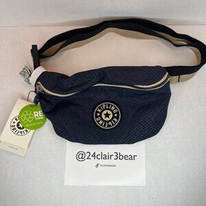 Authentic Kipling New Fresh Endless Blue Emblem KI1595 - Belt Bag - Navy Blue